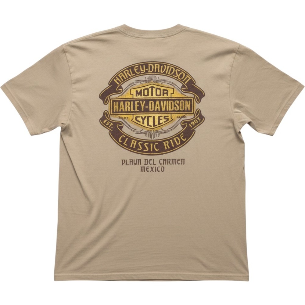 Playa Del Carmen Mexico Graphic T-Shirt‎ Tan Khaki Mens XL - Picture 2 of 7